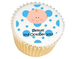 Baby Boy Polka Dot Cupcakes - from £11.95