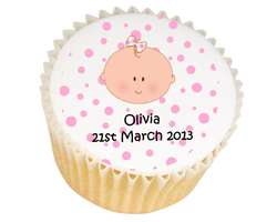 Baby Girl Polka Dot Cupcakes - from £11.95