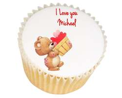 Bear with Hearts Cupcakes - from £11.95