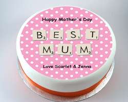 Best Mum Scrabble Tiles Mother's Day Cake