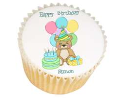 Birthday Bear (Boy) Cupcakes