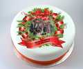 Christmas Wreath Photo Cake
