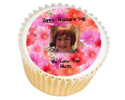Daisies Mother's Day Photo Cupcakes - from £11.95