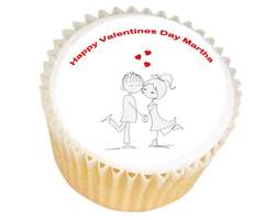 Pencil Sketch Couple Cupcakes - from £11.95
