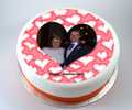 Hearts Photo Cake