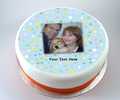 Blue Dotty Photo Cake
