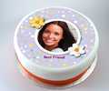 Lilac Dotty Photo Cake