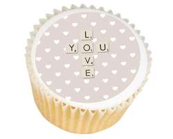 Scrabble Letters Love You Cupcakes