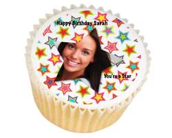 Stars Photo Cupcakes - from £11.95